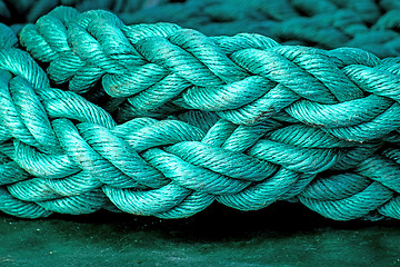 Image showing Rope of an anchored ship