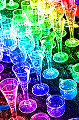 Image showing bric-a-brac market with wine glasses