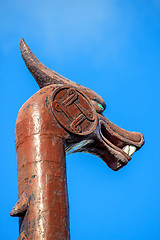 Image showing dragon figurehead of a boat