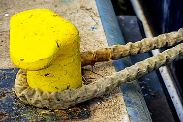 Image showing Rope with anchored ship