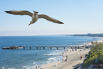 Image showing beach fo Kolobrzeg, Baltic Sea, Poland