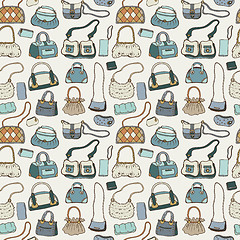 Image showing Women handbags. Seamless pattern.