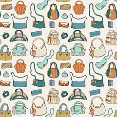 Image showing Women handbags. Seamless pattern.