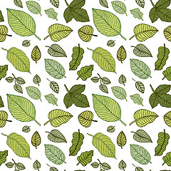 Image showing Leaves. Seamless vector background.