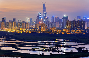 Image showing hong kong countryside at night