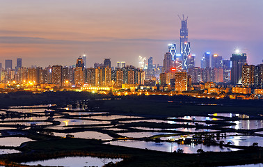 Image showing hong kong countryside at night