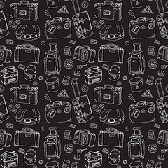 Image showing Suitcases. Seamless background.