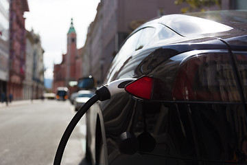 Image showing Electric Car in Charging Station.