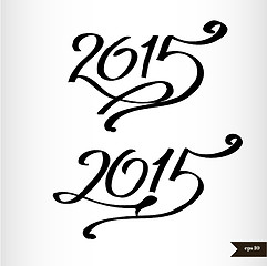 Image showing Happy New Year Handwritten calligraphic watercolor 2015