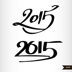 Image showing Happy New Year Handwritten calligraphic watercolor 2015