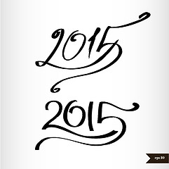 Image showing Happy New Year Handwritten calligraphic watercolor 2015