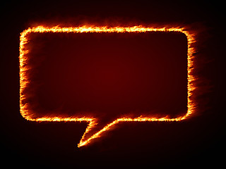 Image showing speech bubble flames