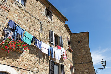 Image showing Wall with laundry in Tuscany