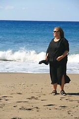 Image showing Woman on a shore