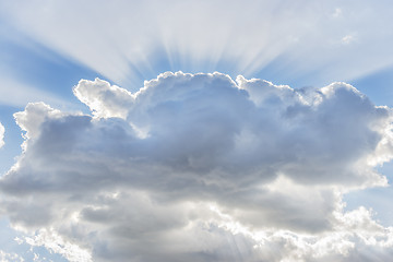 Image showing Cloud with sunbeams