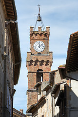 Image showing Tower city hall Pienza