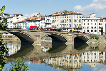 Image showing Houses and river Arno Florence