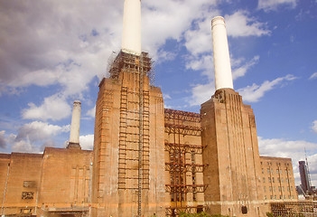 Image showing Retro look Battersea Powerstation London