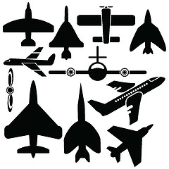 Image showing silhouettes airplane 
