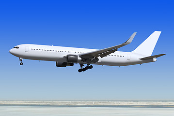 Image showing passenger airplane is landing