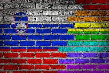 Image showing Dark brick wall - LGBT rights - Slovenia