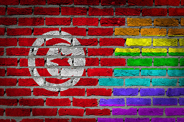 Image showing Dark brick wall - LGBT rights - Tunisia