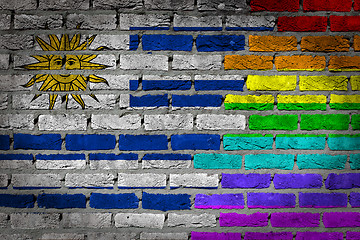 Image showing Dark brick wall - LGBT rights - Uruguay