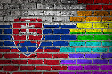 Image showing Dark brick wall - LGBT rights - Slovakia