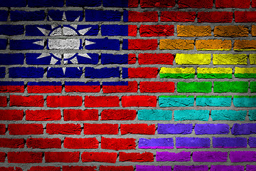 Image showing Dark brick wall - LGBT rights - Taiwan