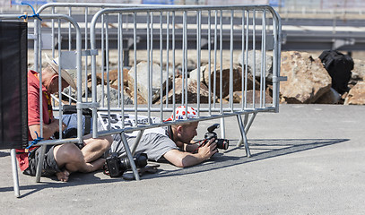 Image showing Photographer at Work - Tour de France
