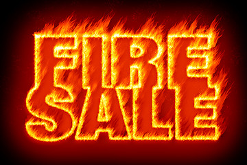 Image showing fire sale in flames