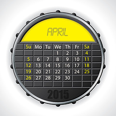 Image showing 2015 april calendar with lcd display