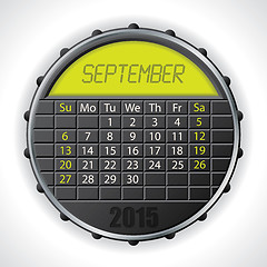 Image showing 2015 september calendar with lcd display