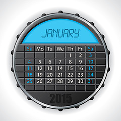 Image showing 2015 january calendar with lcd display