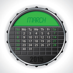 Image showing 2015 march calendar with lcd display