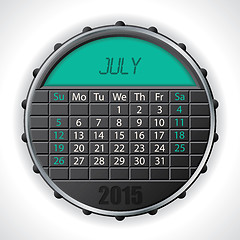 Image showing 2015 july calendar with lcd display