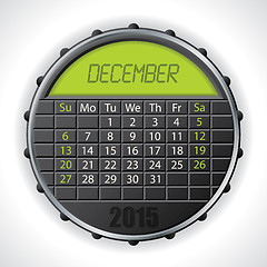 Image showing 2015 december calendar with lcd display