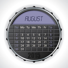 Image showing 2015 august calendar with lcd display