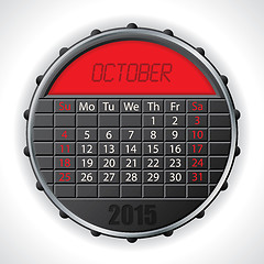 Image showing 2015 october calendar with lcd display