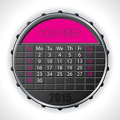 Image showing 2015 november calendar with lcd display