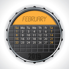 Image showing 2015 february calendar with lcd display