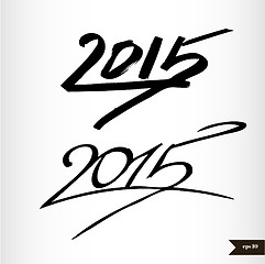 Image showing Happy New Year Handwritten calligraphic watercolor 2015