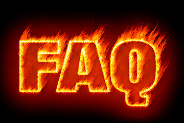 Image showing faq in flames