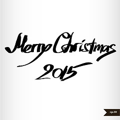 Image showing Handwritten calligraphic watercolor Merry Christmas