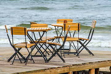 Image showing beer garden at the Baltic Sea in Poland