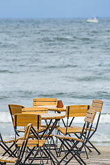 Image showing beer garden at the Baltic Sea in Poland