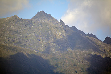 Image showing Mountain peak by the clouds