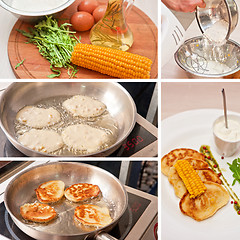 Image showing Cooking corn pancakes