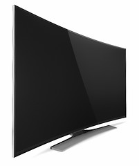 Image showing UHD Smart Tv with Curved screen on white background