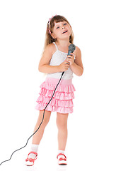 Image showing Girl with microphone